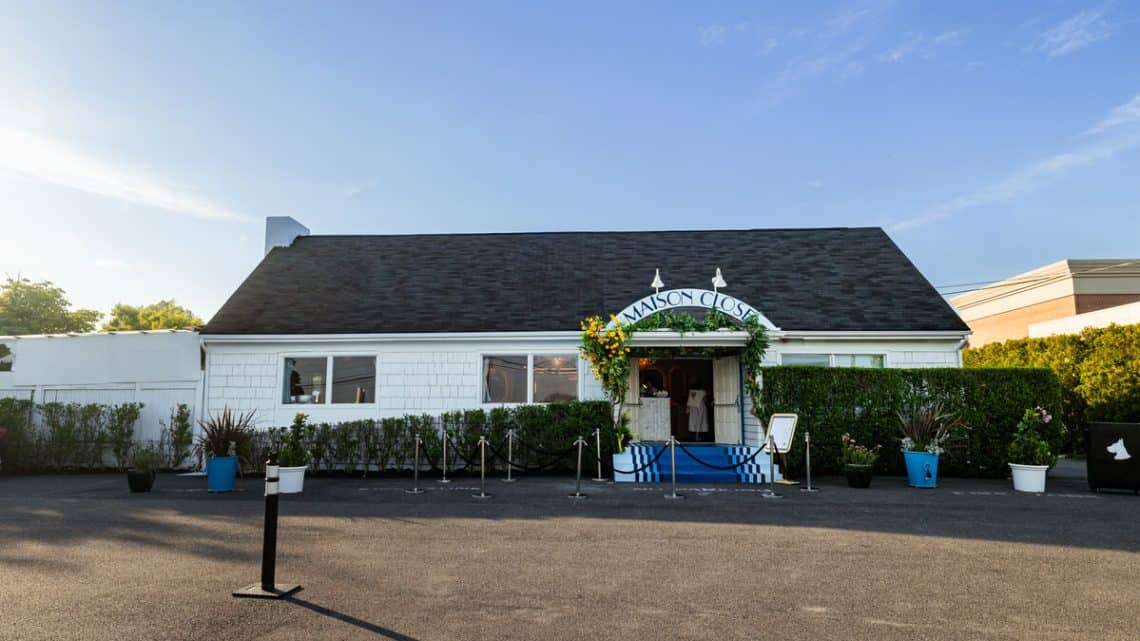Maison Close Southampton exterior at The Capri, host of the Vilebrequin uniform collaboration dinner