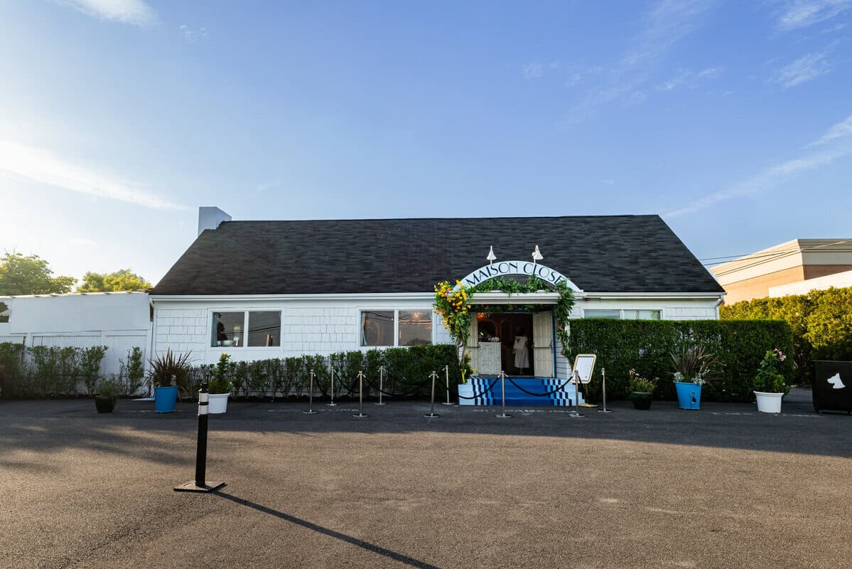 Maison Close Southampton exterior at The Capri, host of the Vilebrequin uniform collaboration dinner