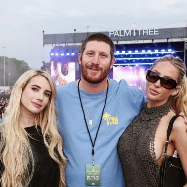 Alix Earle, Myles Shear, and Emma Roberts at Palm Tree Music Festival Hamptons