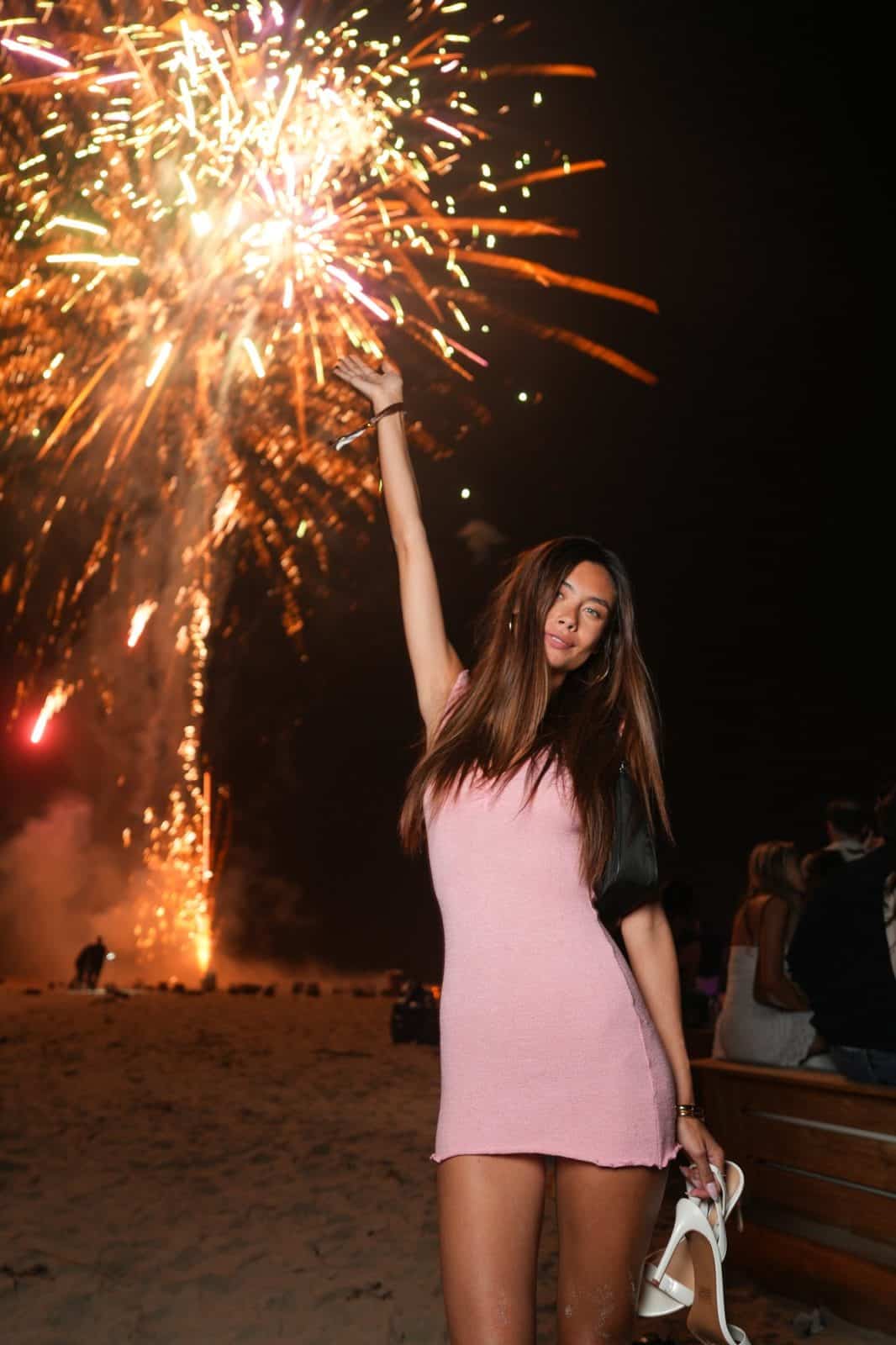 Fireworks over the beach at Richie Akiva's The After