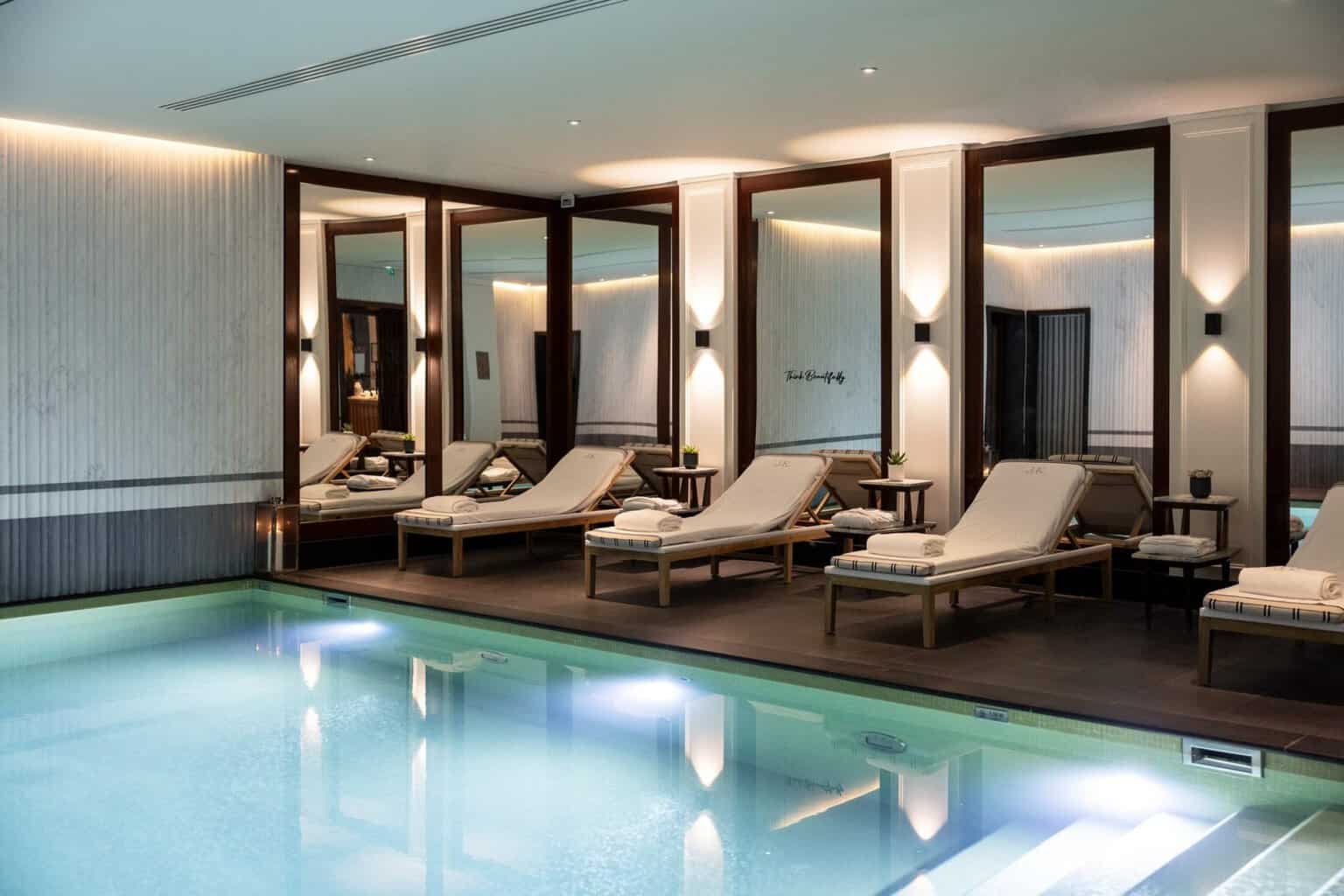 The indoor pool at the J.K. Place Paris spa
