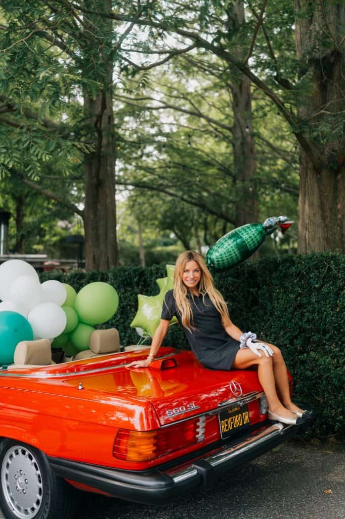 Rexford Drive golf collection styled with the vintage car