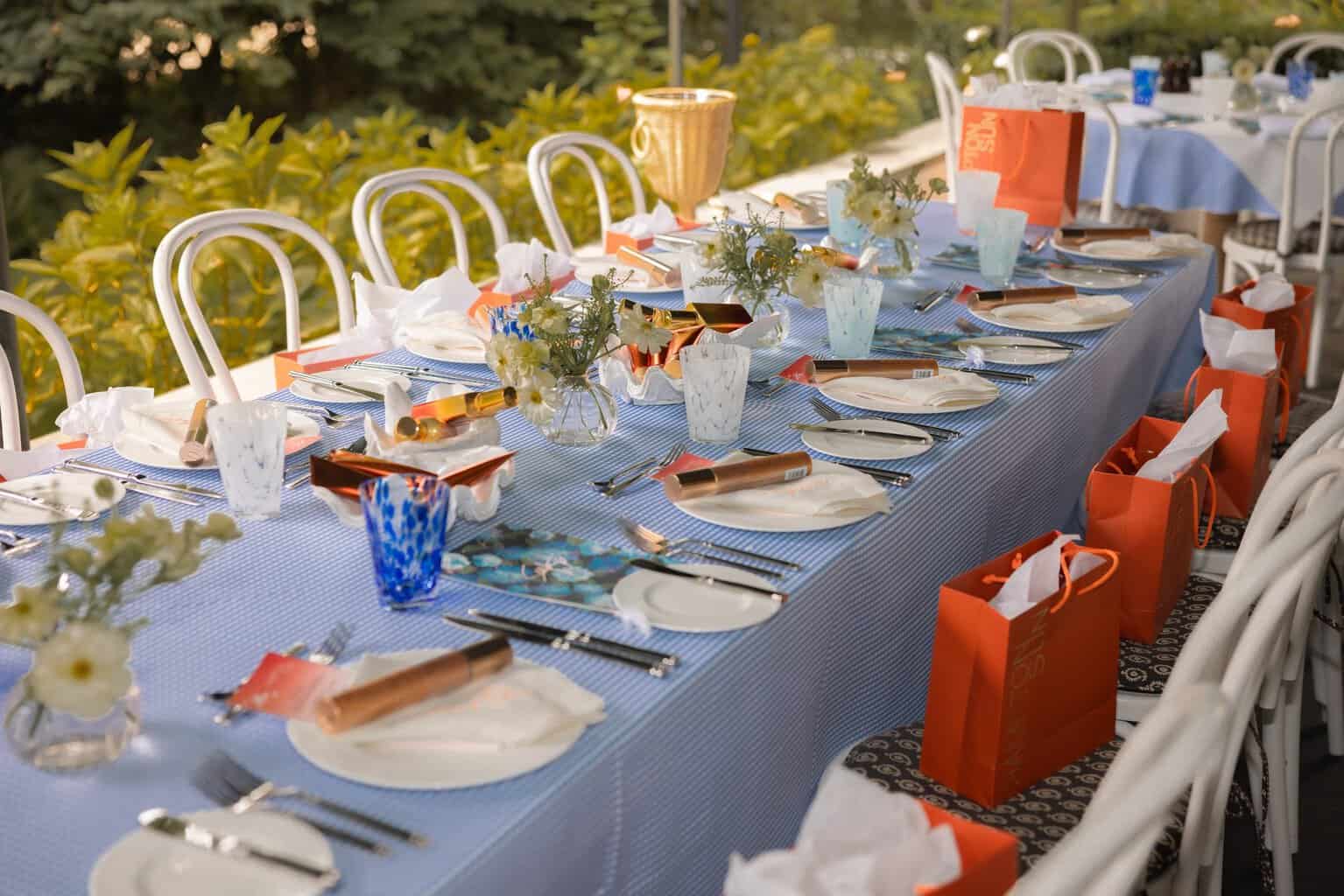 The garden table set for the Hampton Sun luncheon at The Hedges Inn