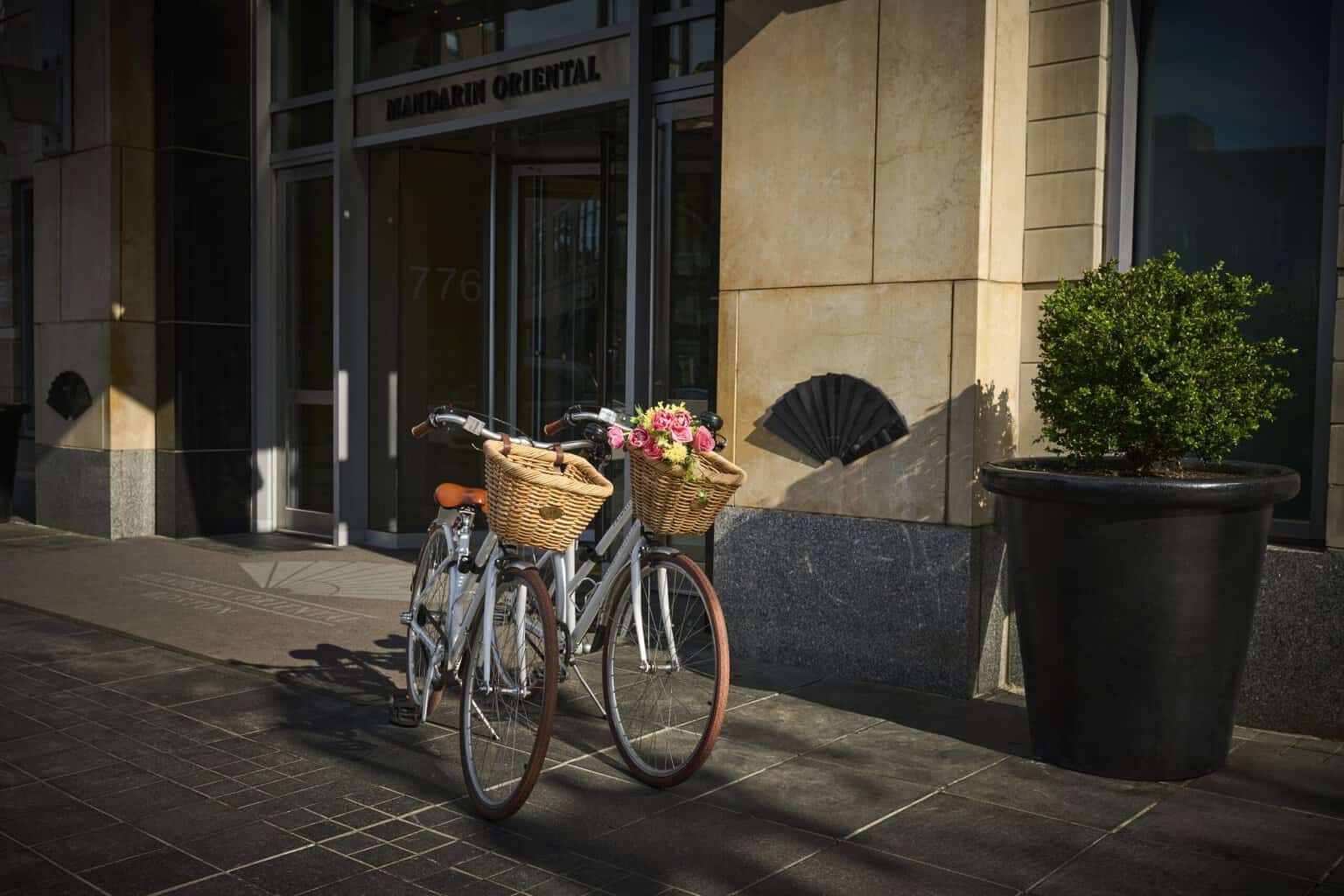 Bicycles at the entrance of Mandarin Oriental, Boston