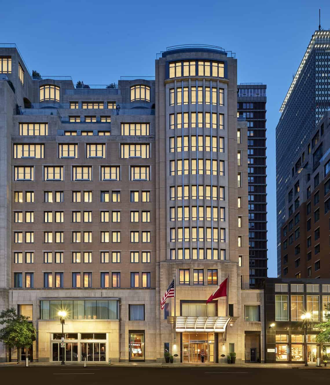 Mandarin Oriental, Boston lit up at twilight