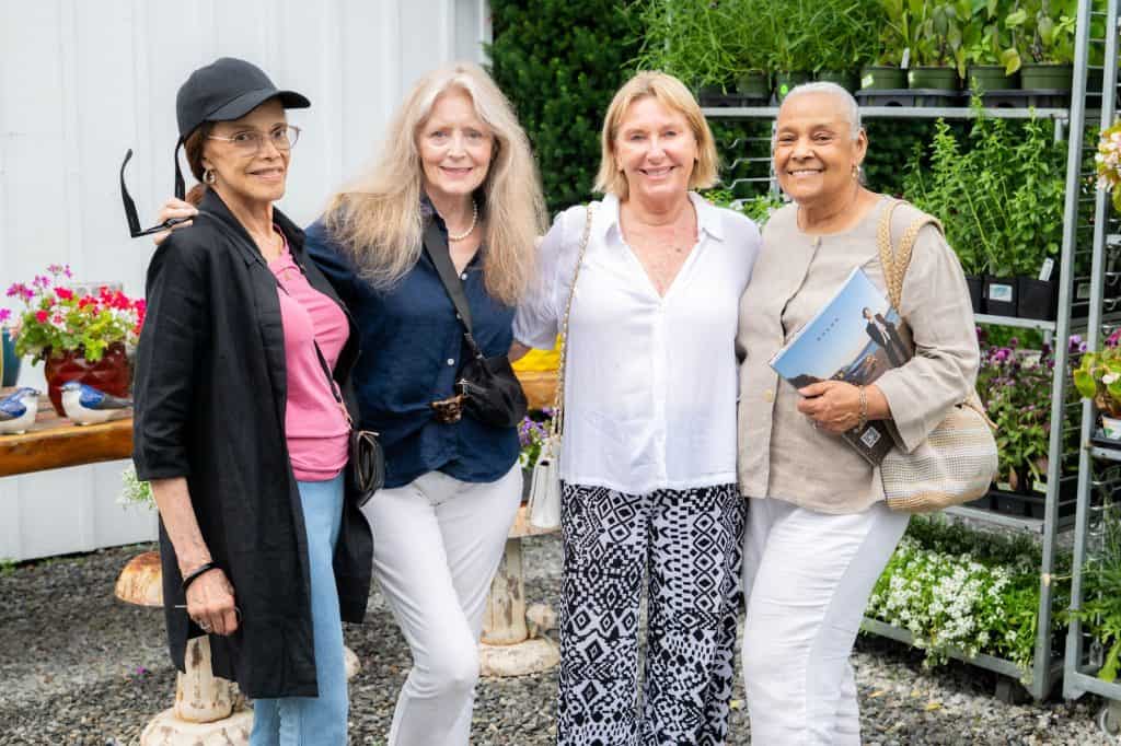 Margot Vaughan, Catherine, Jocelyne Ranucci and Susan Henriques at the Unlimited Earth Care 20th anniversary party in Bridgehampton