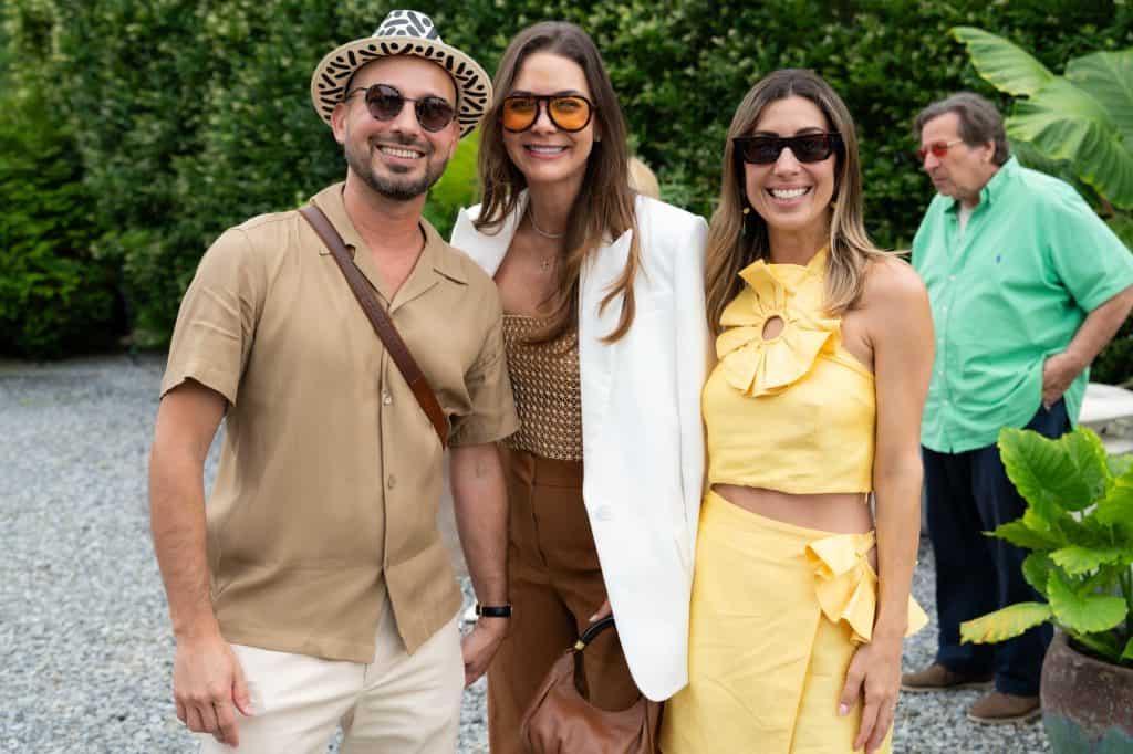 Pipe Yanguas, Adriana Castro and Antonieta Paz at the Unlimited Earth Care 20th anniversary party in Bridgehampton