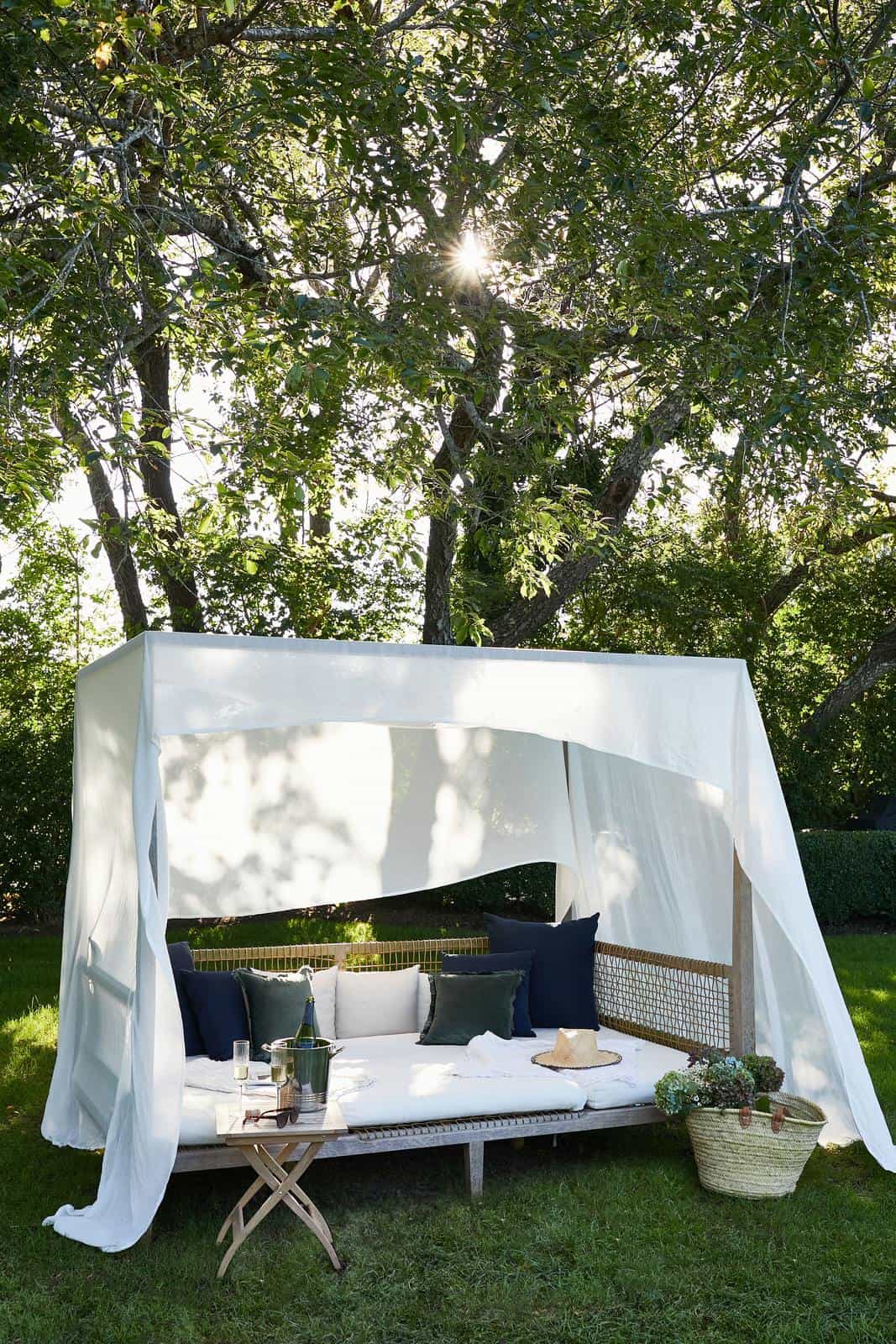 A relaxed outdoor lounge setting at The Roundtree